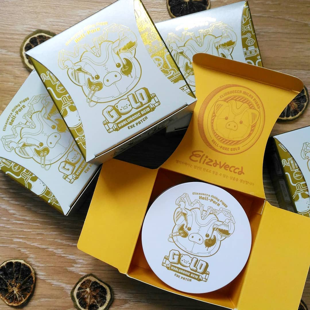 Увлажняющие гидрогелевые патчи из Кореи ELIZAVECCA GOLD HYALURONIC ACID EYE PATCH с гиалуроновой кислотой и золотом 30 пар